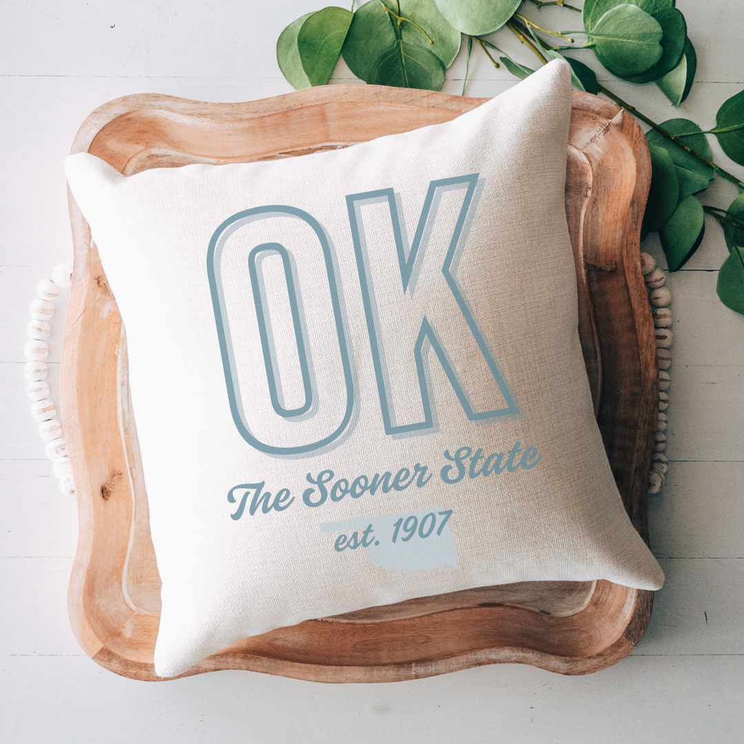 Oklahoma, The Sooner State Pillow