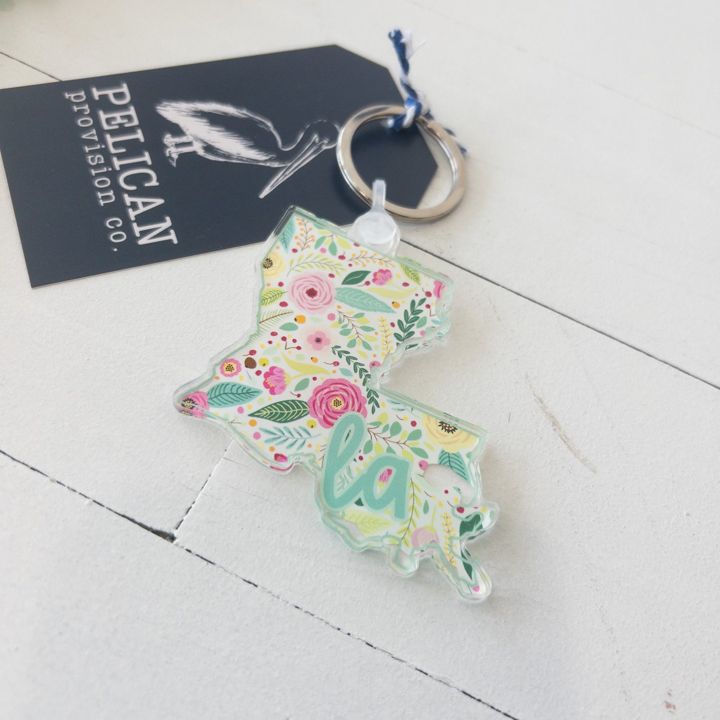 Bright Floral Louisiana Keychain