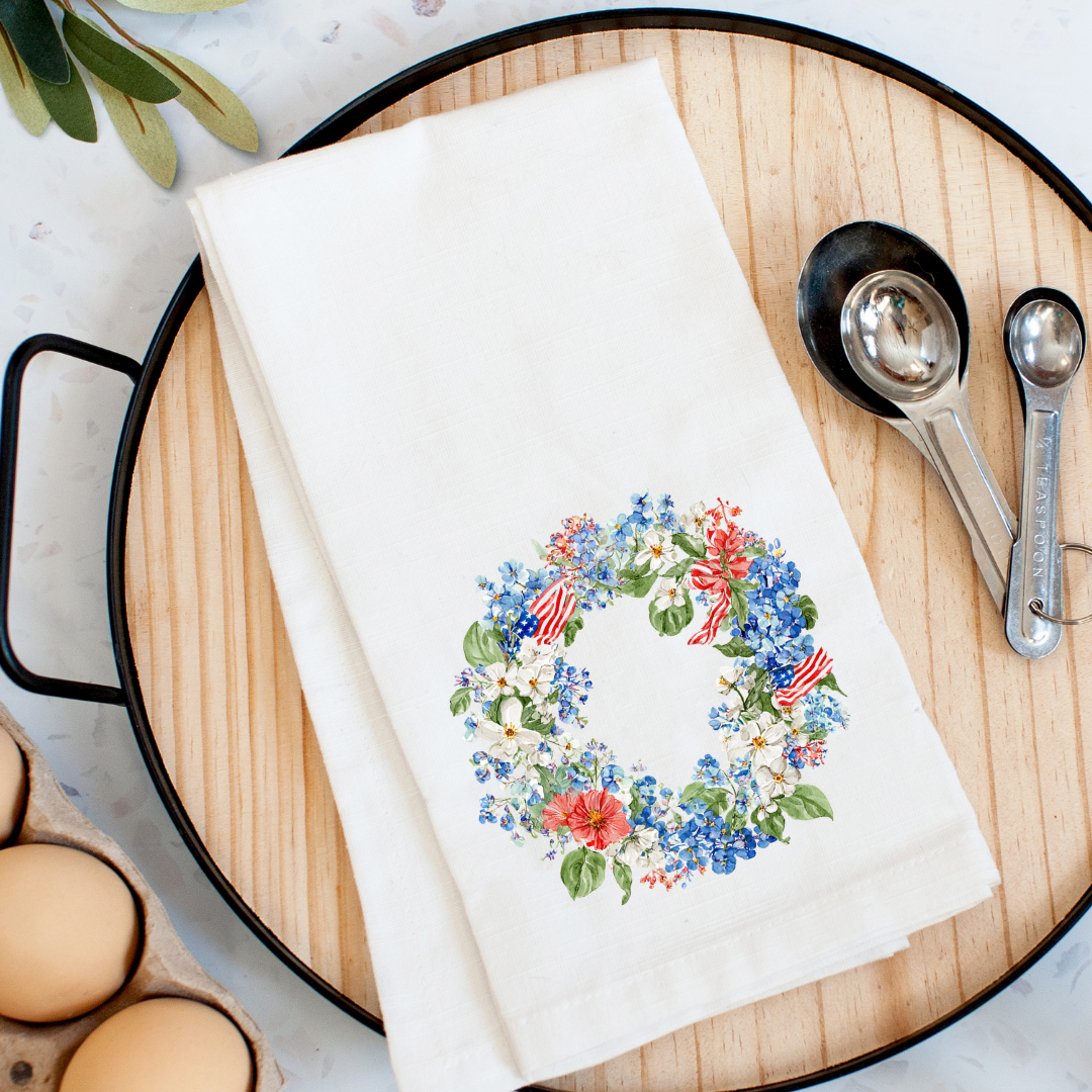 Patriotic Wreath Kitchen Towel