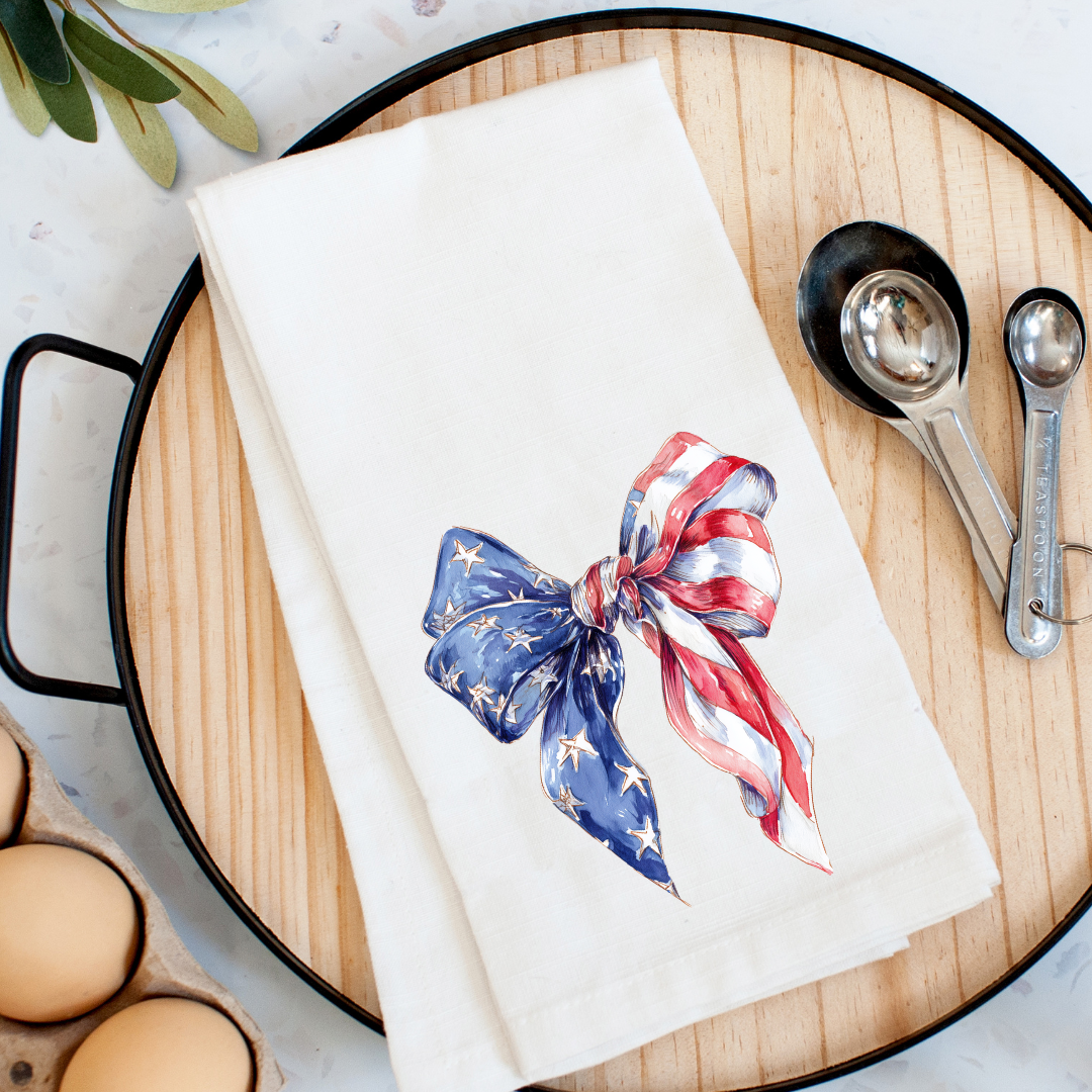 Patriotic Bow Kitchen Towel