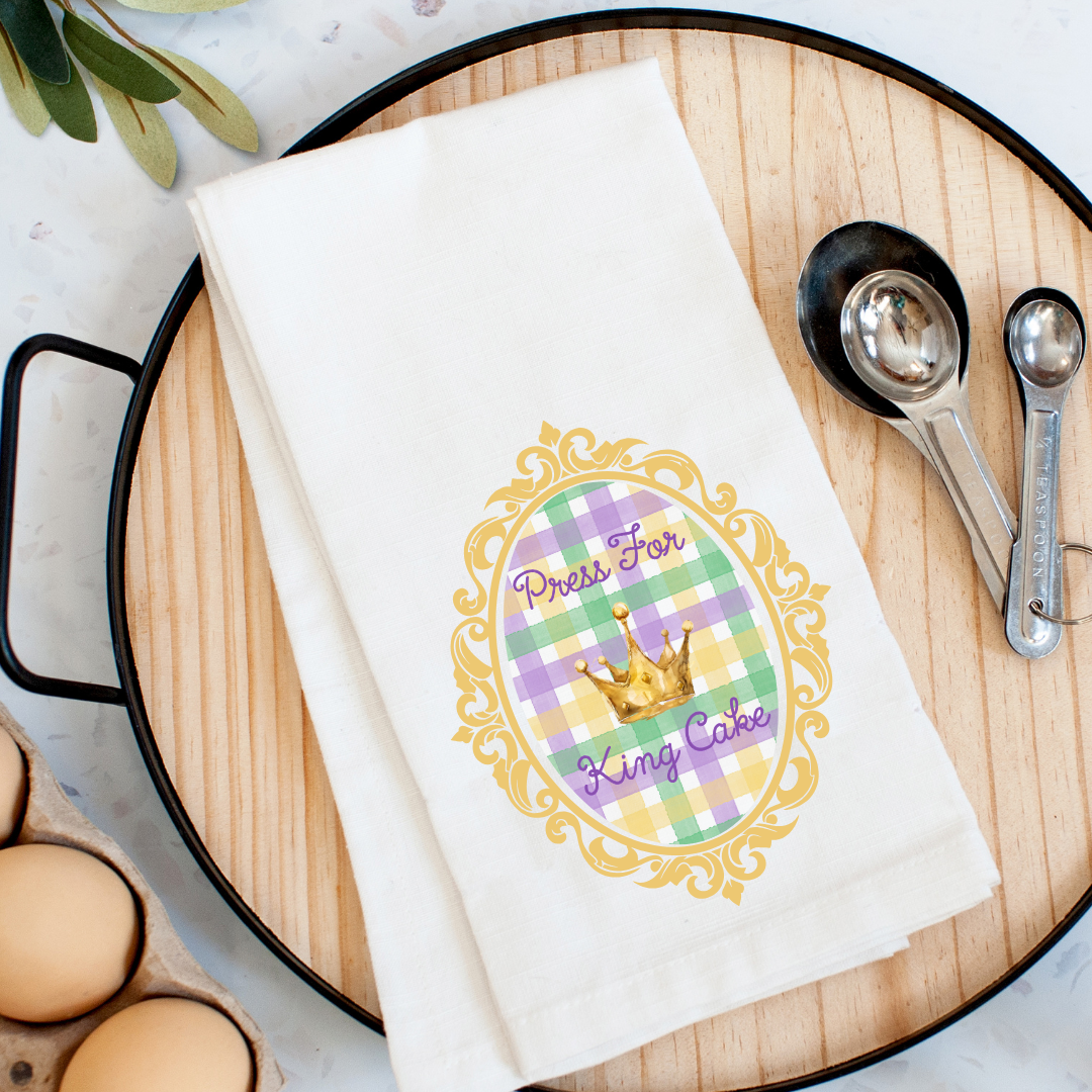 Press for King Cake Kitchen Towel