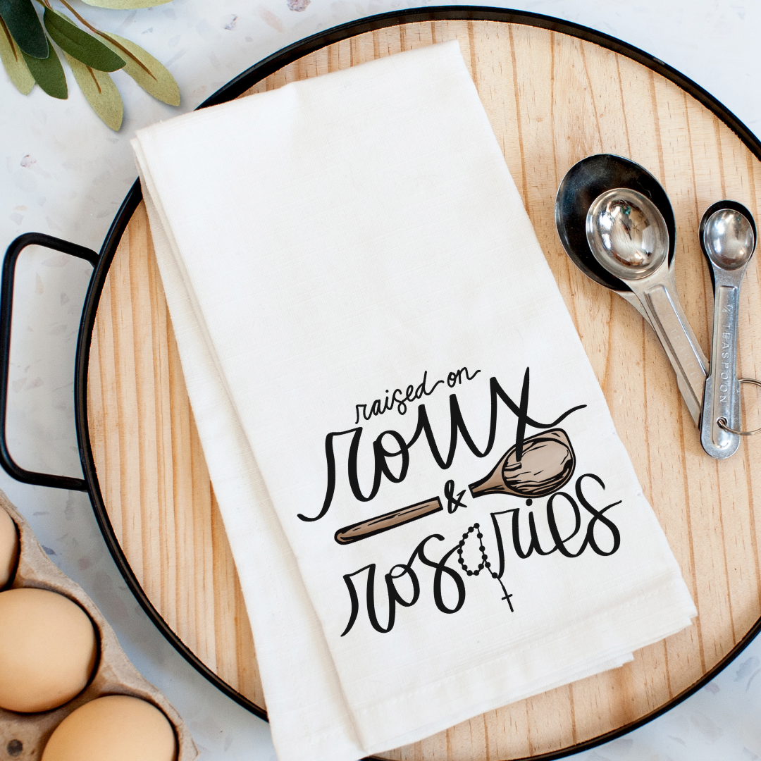 Roux & Rosaries Kitchen Towel