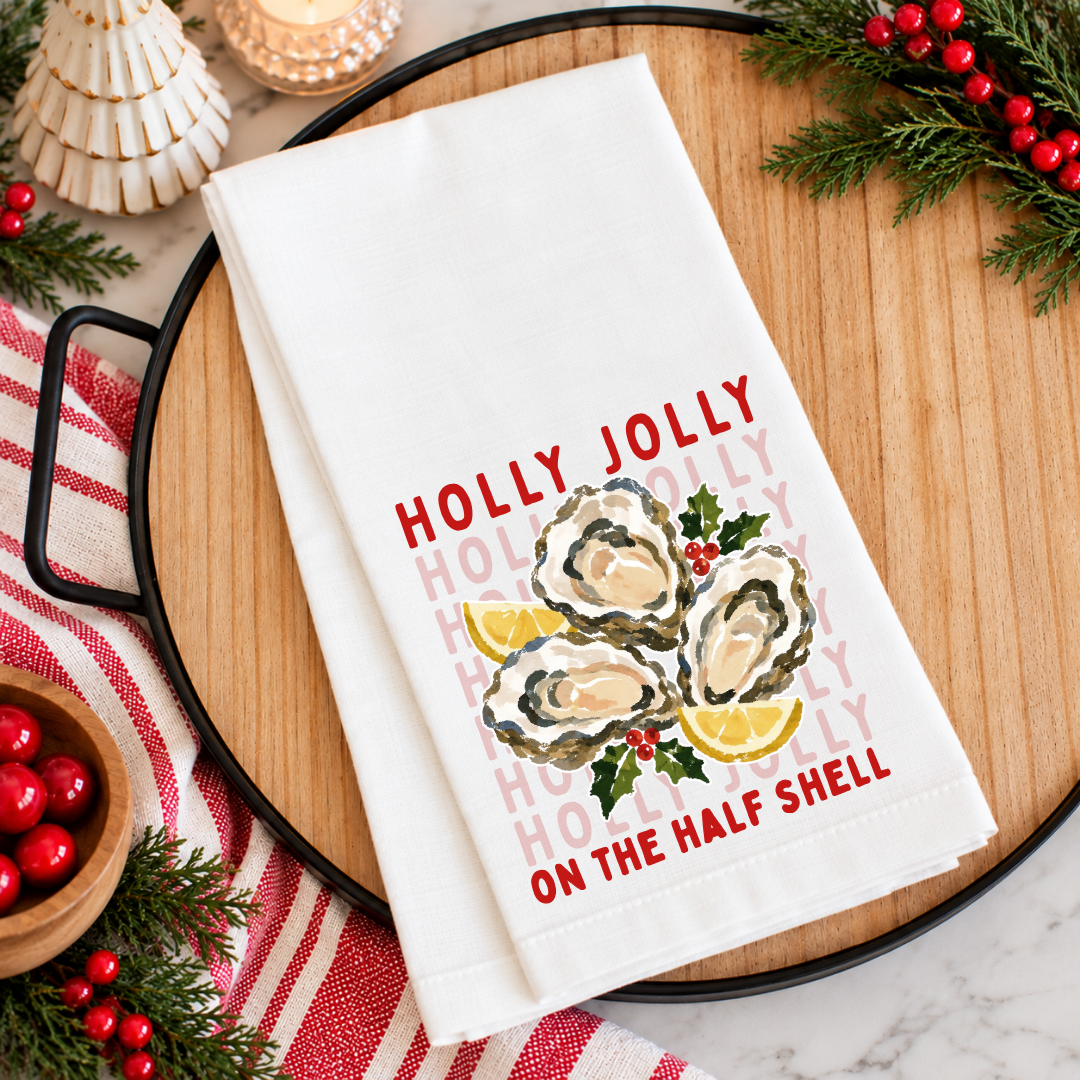 Holly Jolly Half Shell Towel