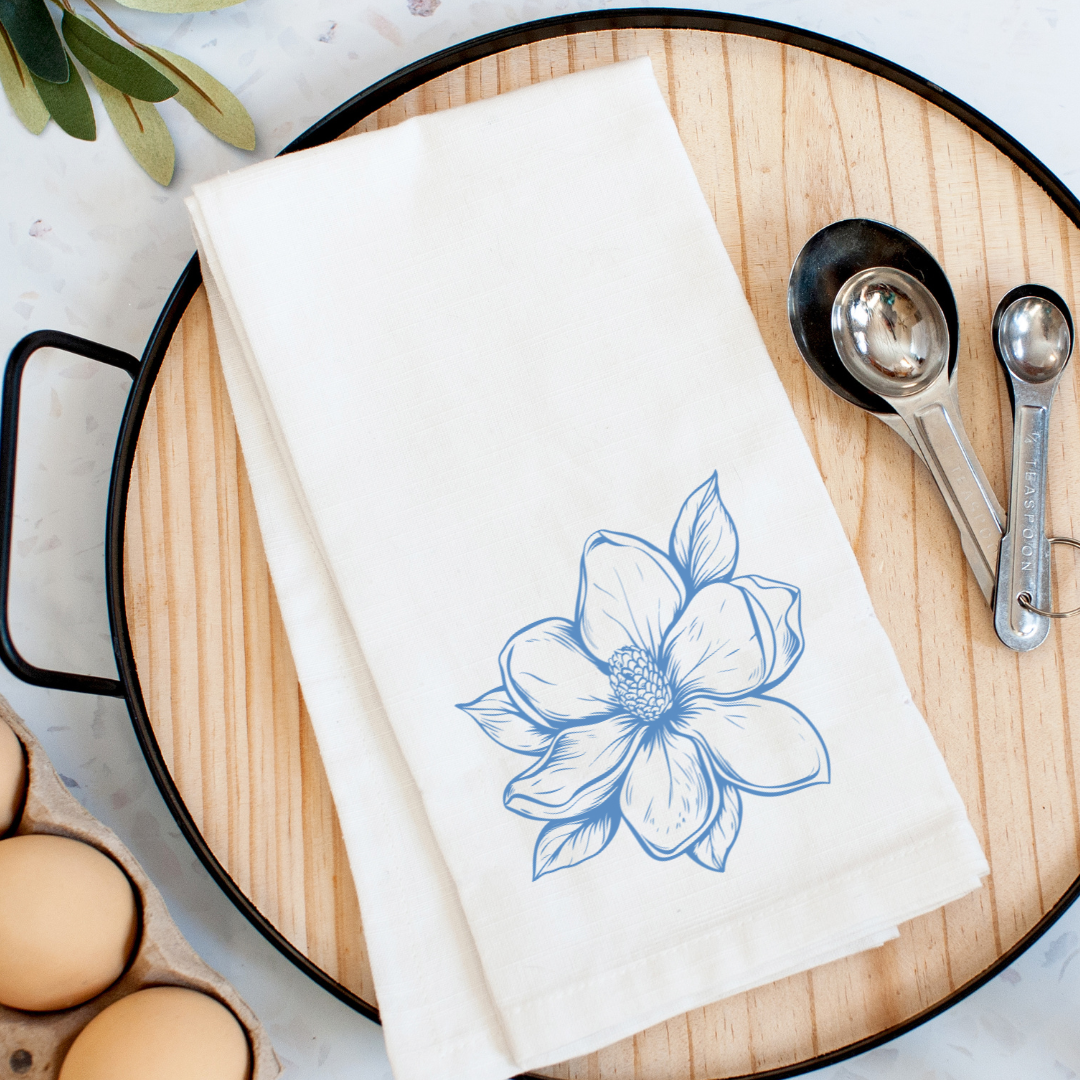 Chinoiserie Magnolia Kitchen Towel