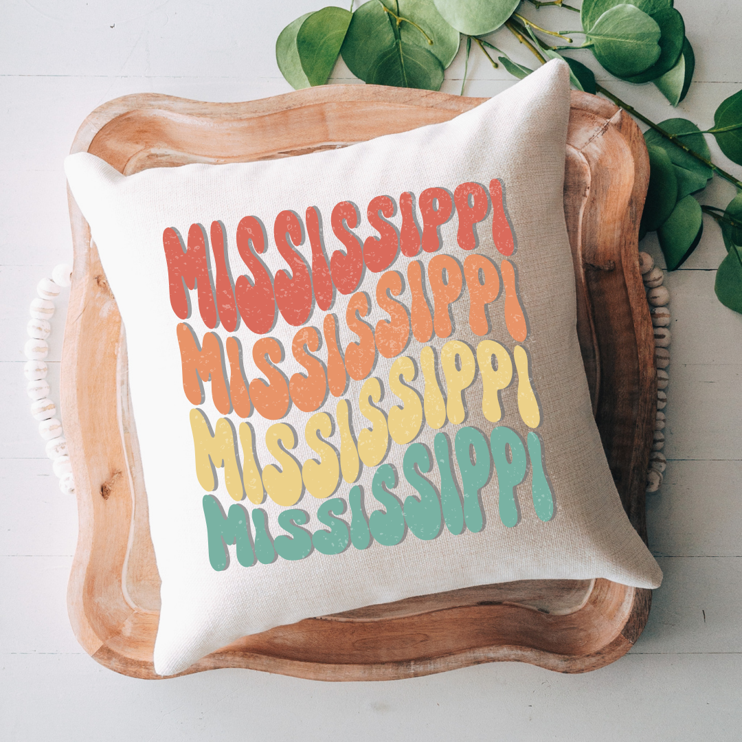 Wavy Mississippi Pillow