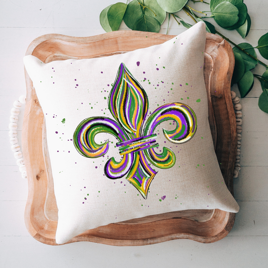 Mardi Gras Fleur De Lis Pillow