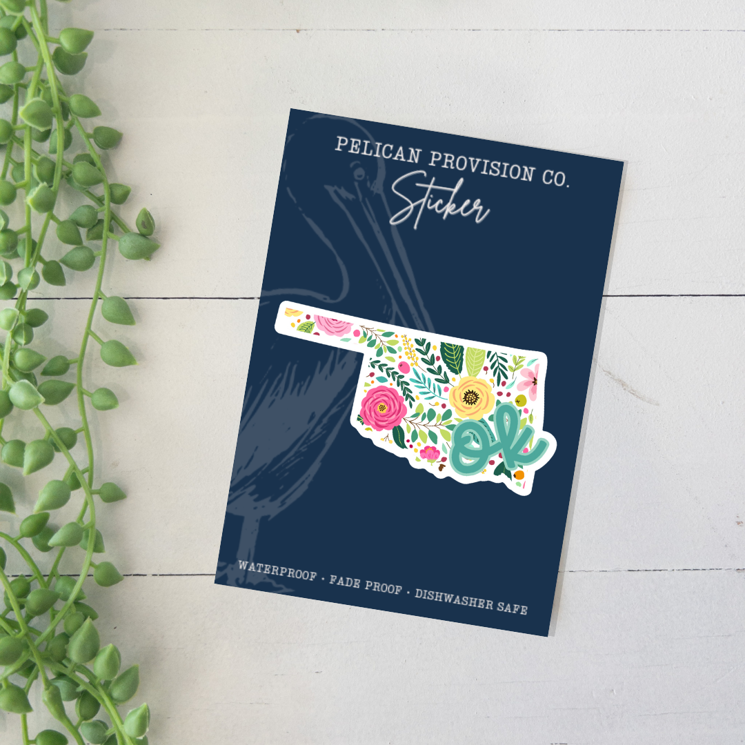 Bright Floral Oklahoma Sticker