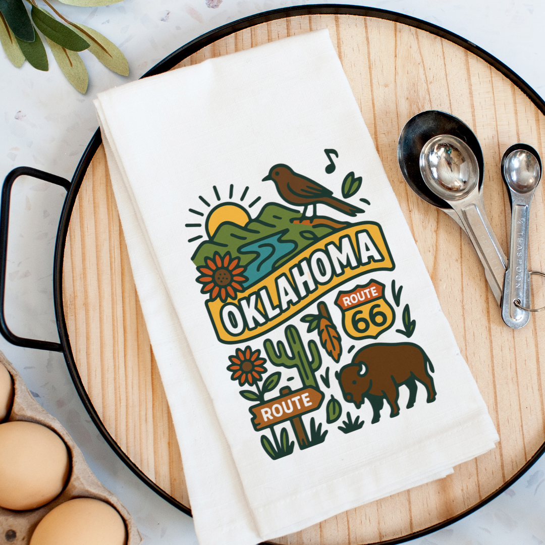 Oklahoma Icons Kitchen Towel
