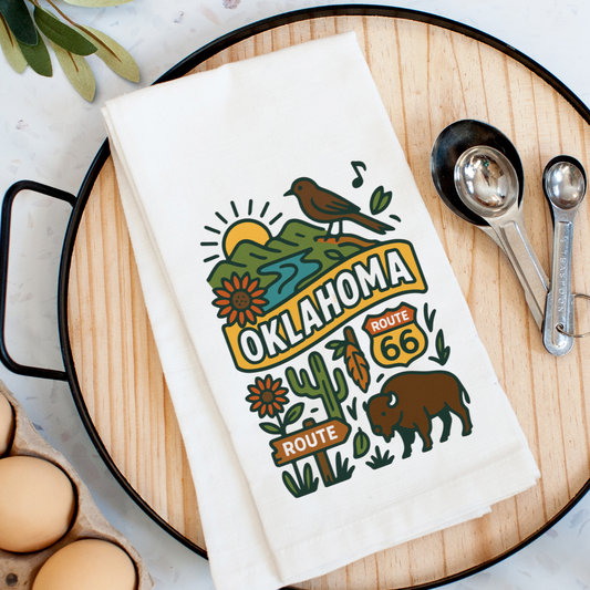 Oklahoma Icons Kitchen Towel