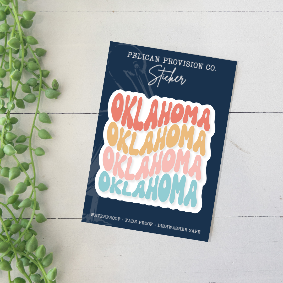 Wavy Oklahoma Sticker