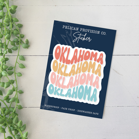 Wavy Oklahoma Sticker