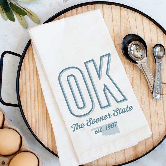 Oklahoma, The Sooner State Kitchen Towel
