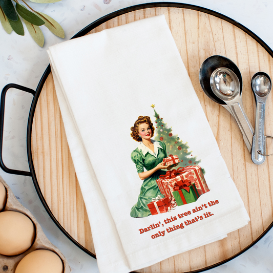 Christmas Tree, Lit Kitchen Towel