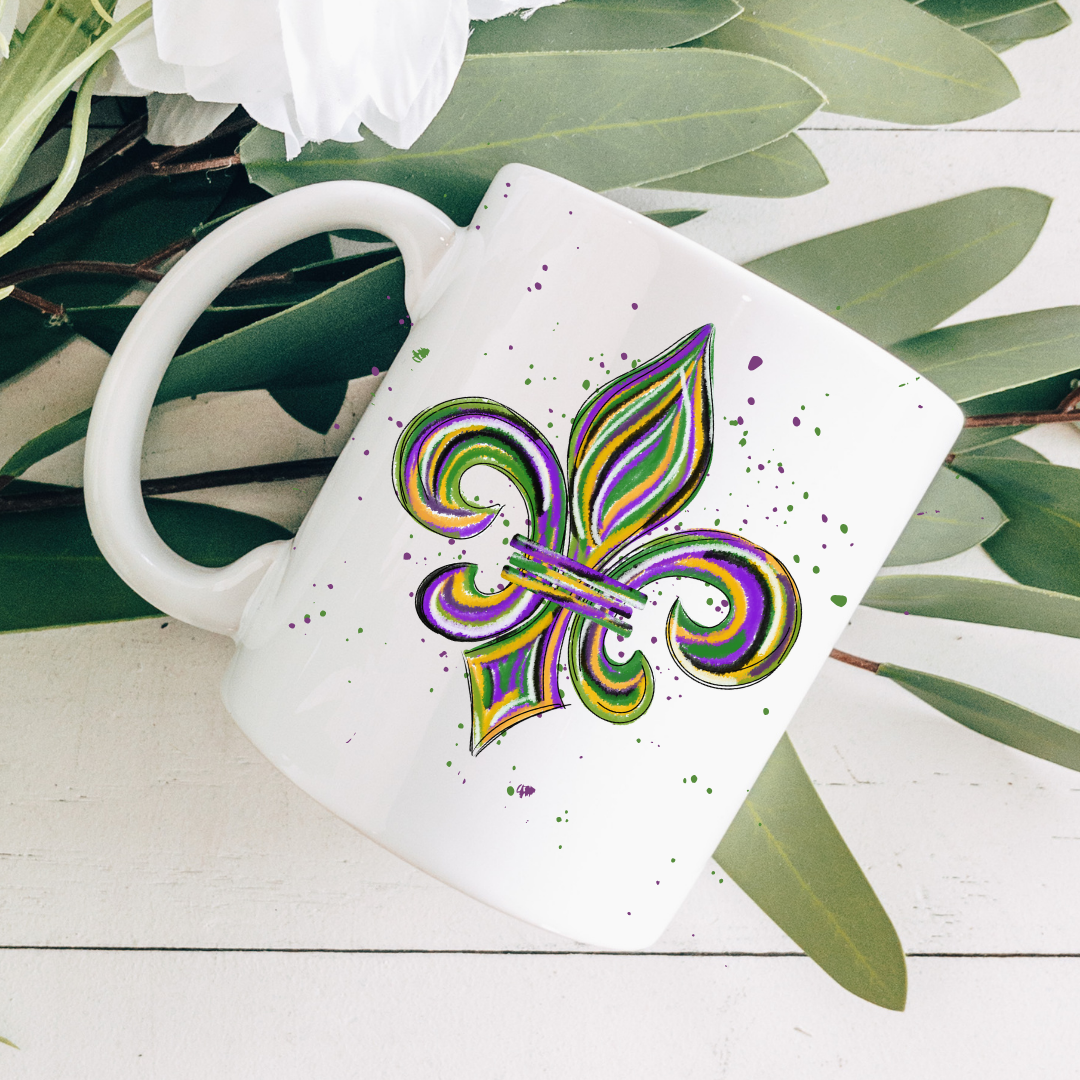 Mardi Gras Fleur De Lis Coffee Mug