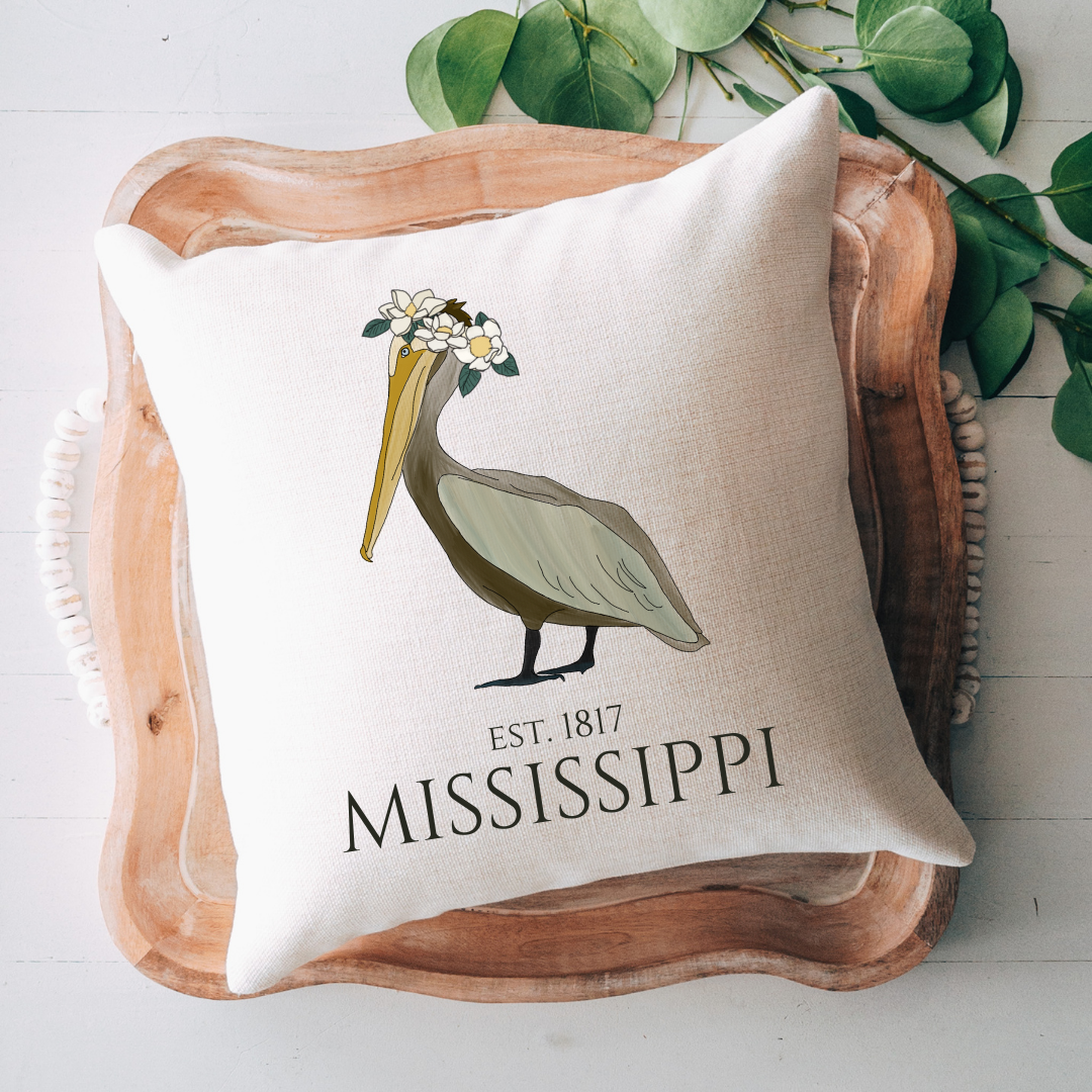 Pelican, Mississippi Pillow