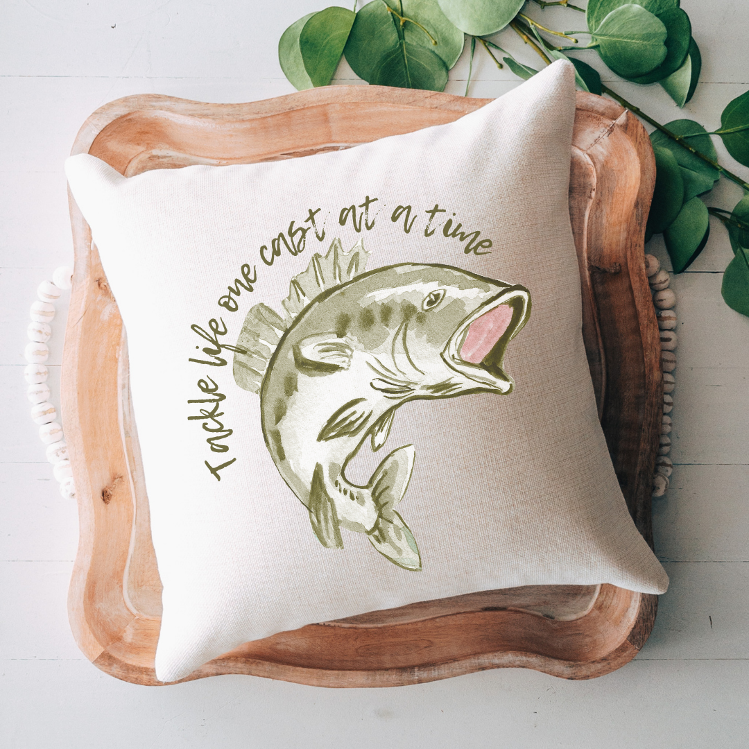 One Cast at a Time Pillow