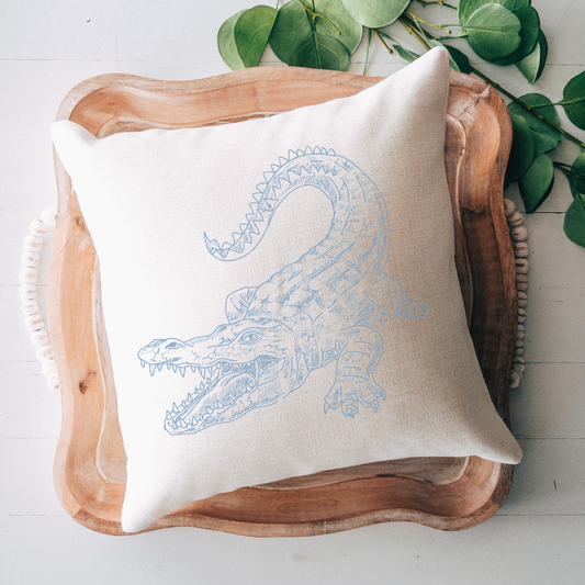 Chinoiserie Alligator Pillow