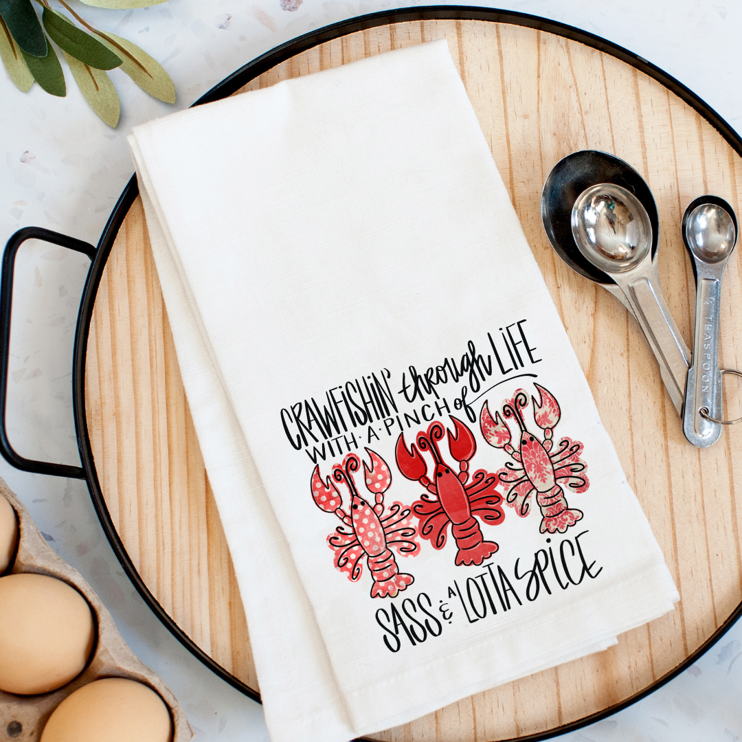 Crawfishin' Through Life Kitchen Towel