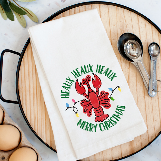 Christmas Crawfish Kitchen Towel