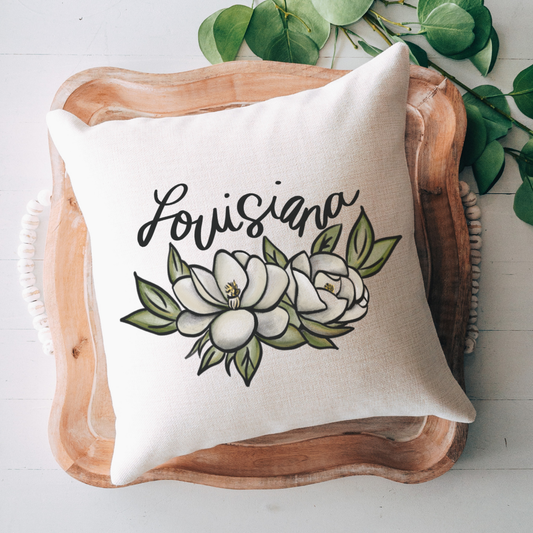 Louisiana Magnolia Pillow