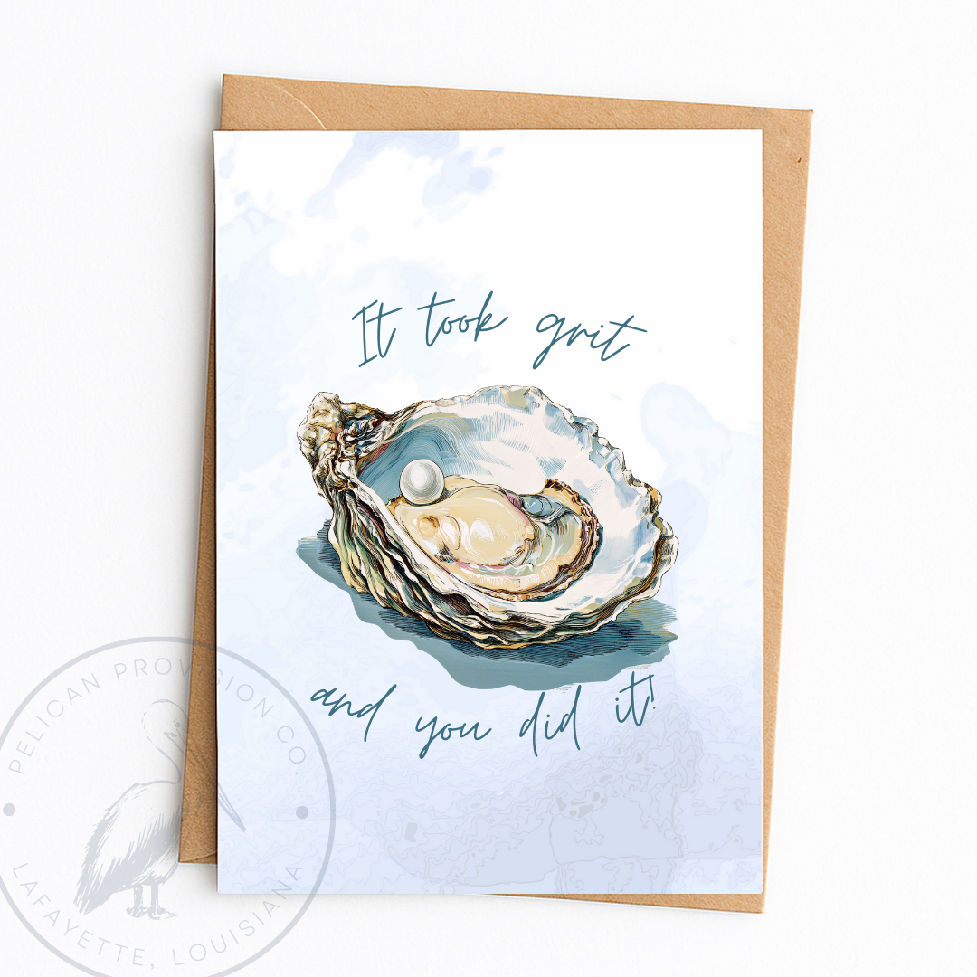 Took Grit Oyster Greeting Card