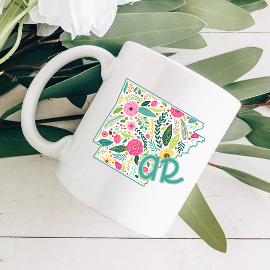 Bright Floral Arkansas Coffee Mug
