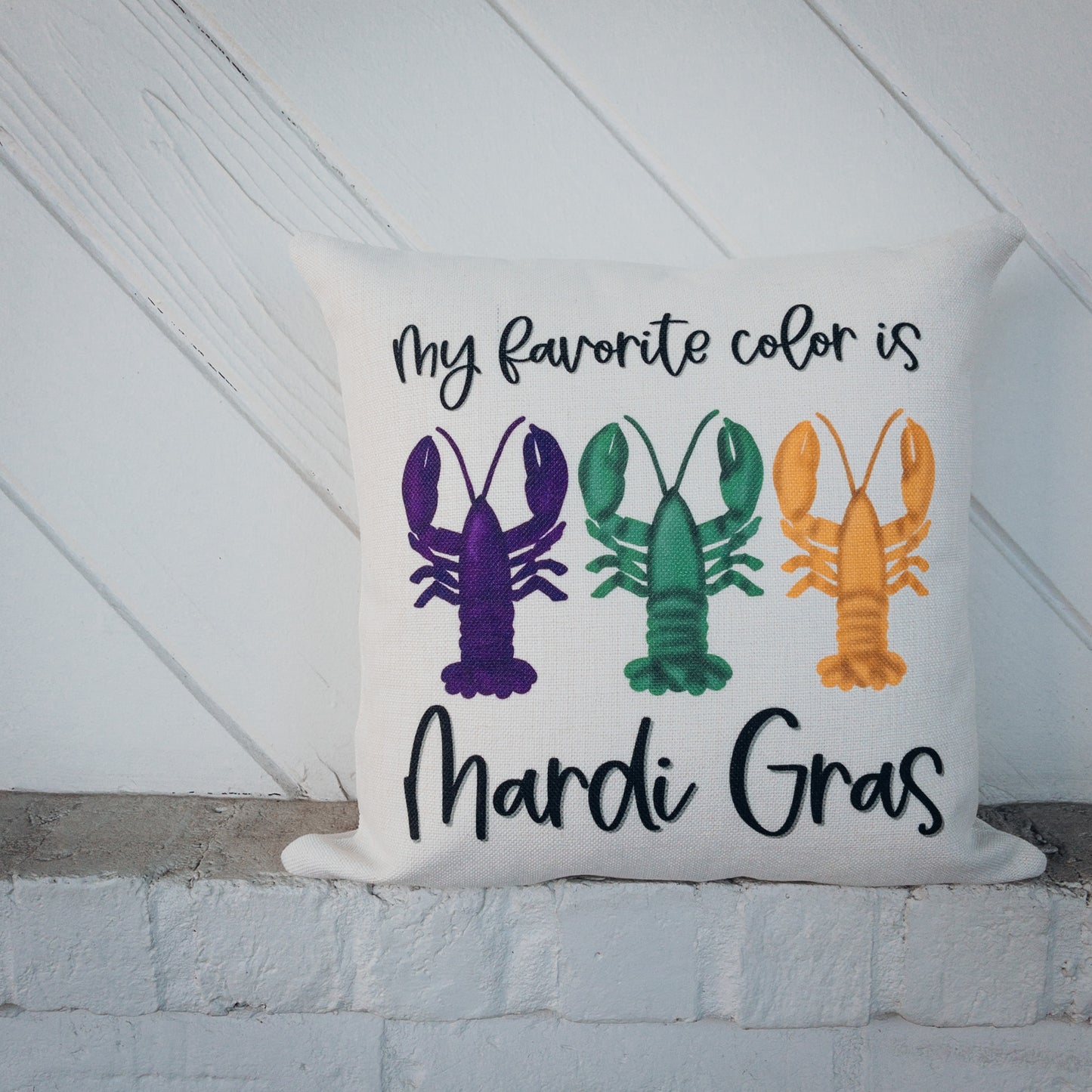 Favorite Color Is Mardi Gras Pillow