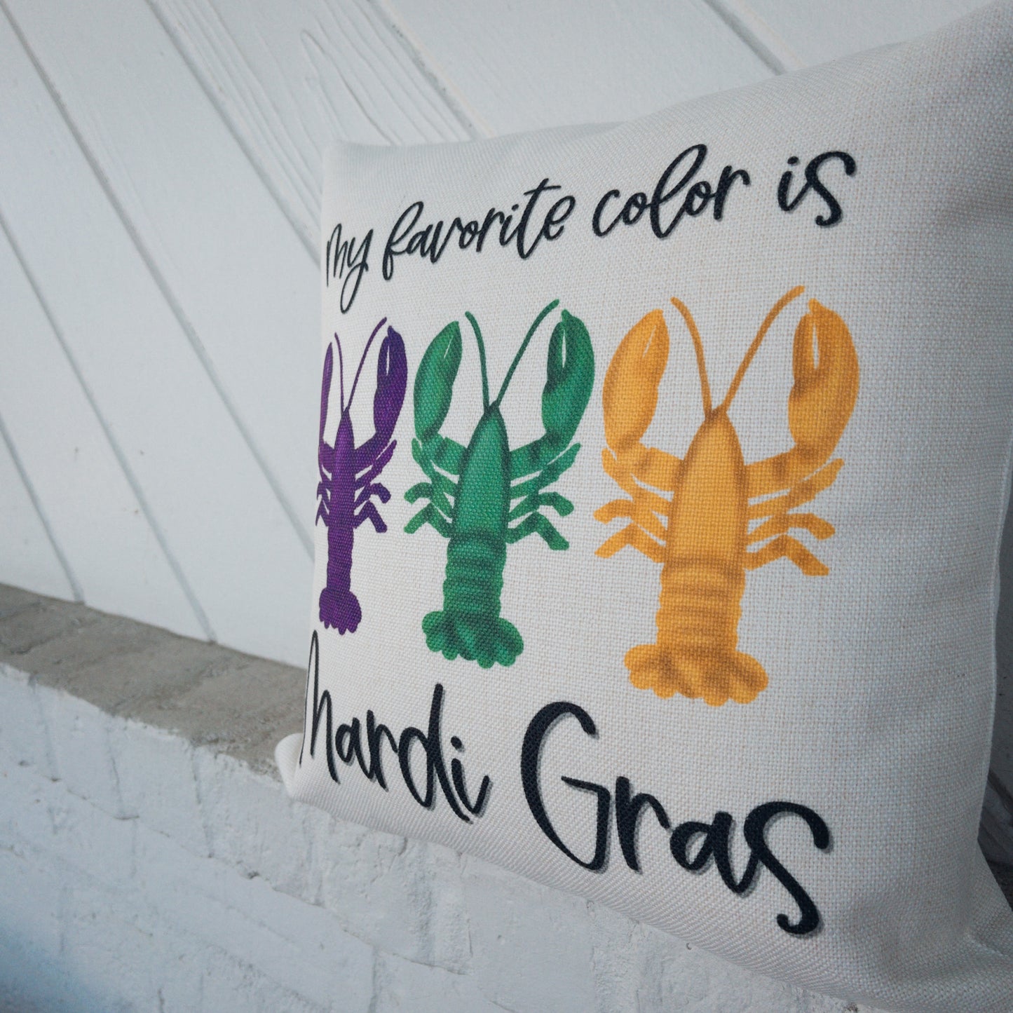 Favorite Color Is Mardi Gras Pillow