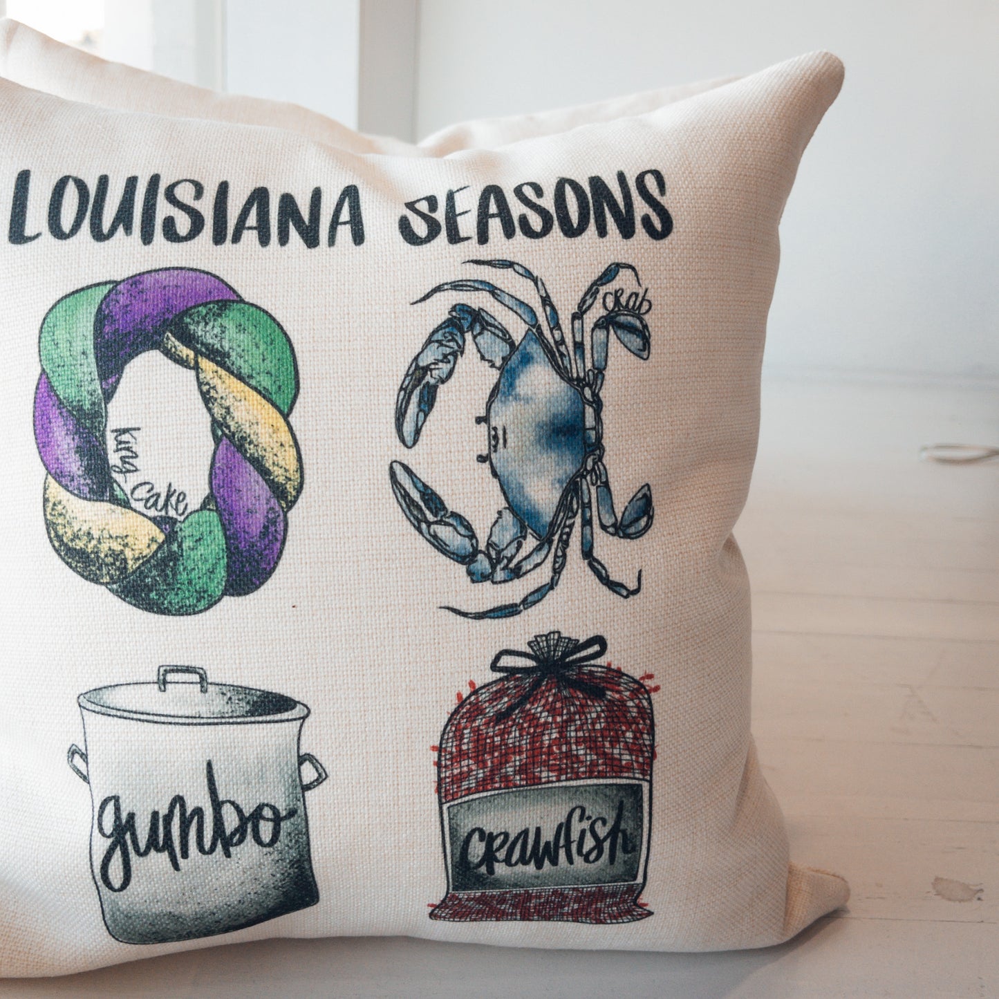 Louisiana Seasons {Crab} Pillow