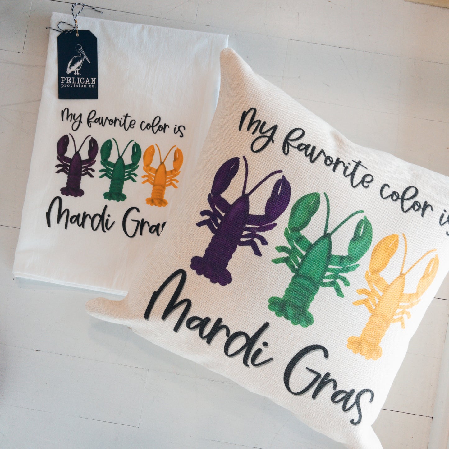 Favorite Color is Mardi Gras Kitchen Towel