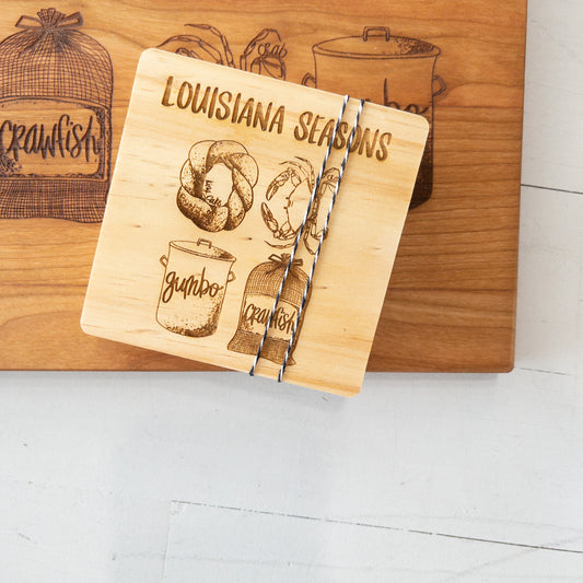 Louisiana Seasons {Crab} Coaster Duo {set of 2}