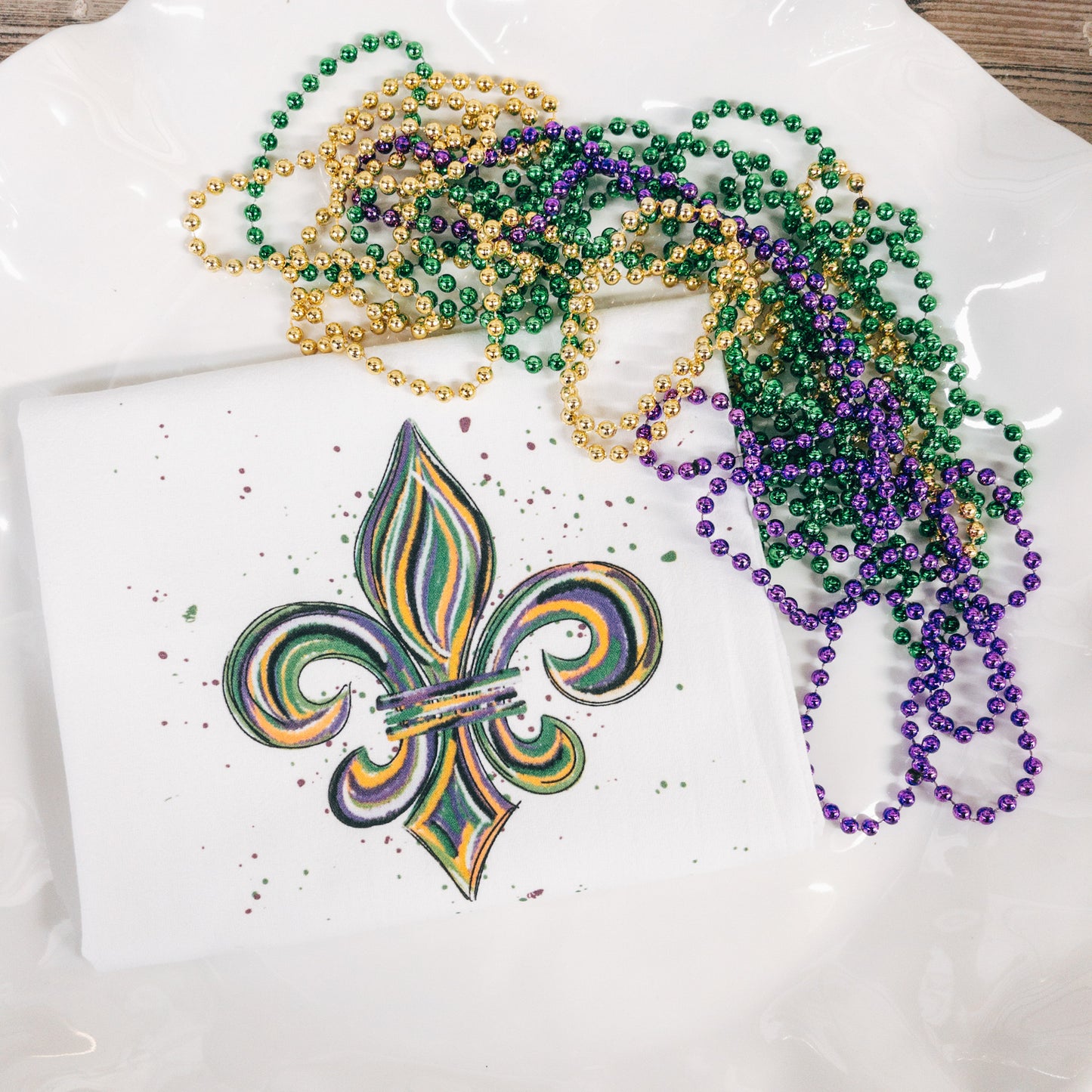 Mardi Gras Fleur de Lis Kitchen Towel