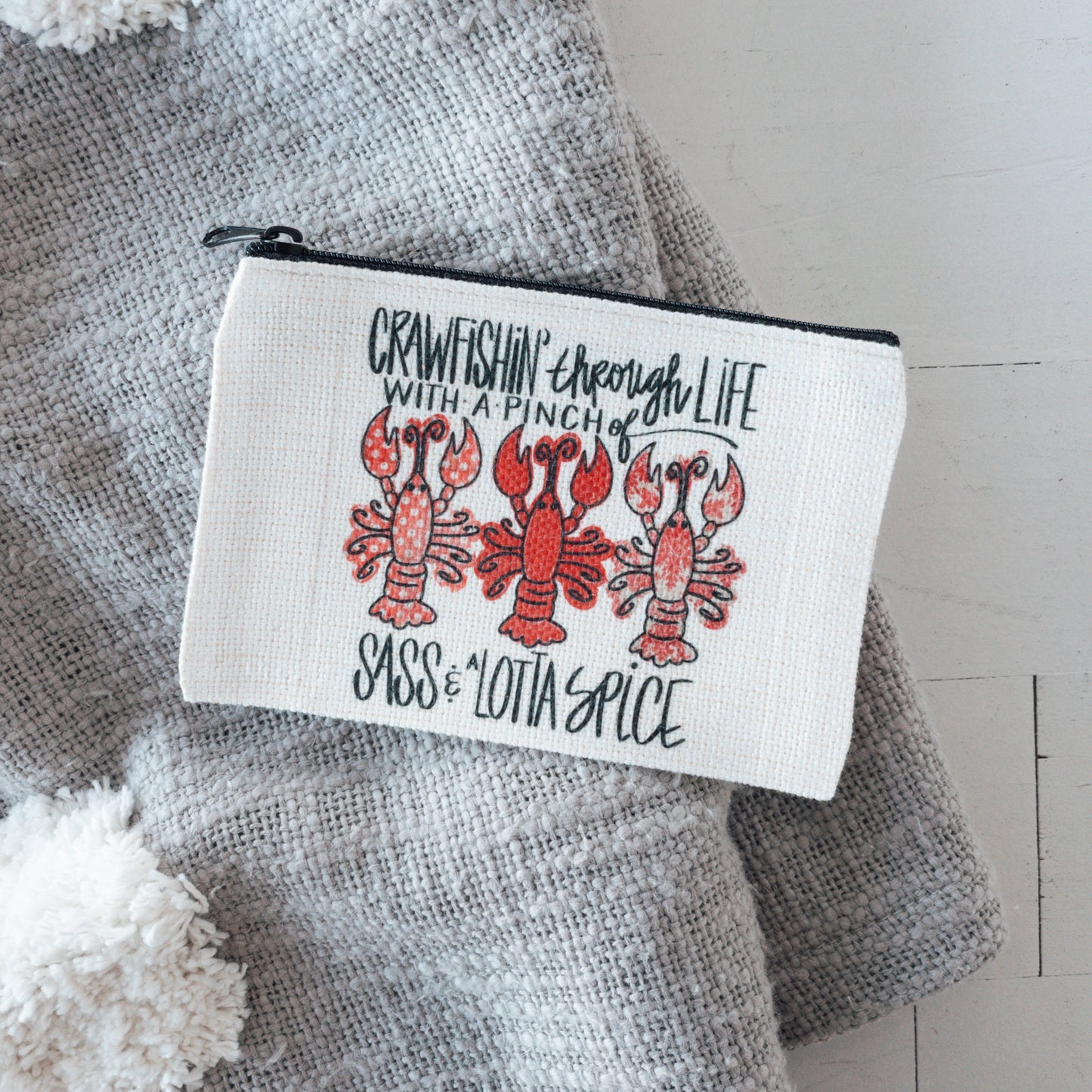 Crawfishin' Zippered Pouch