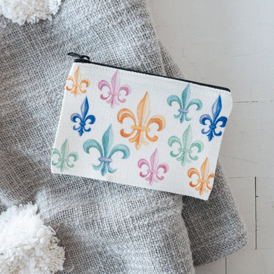 Fleur De Lis Zippered Pouch