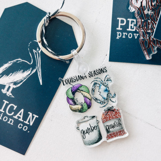 Louisiana Seasons {Crab} Keychain