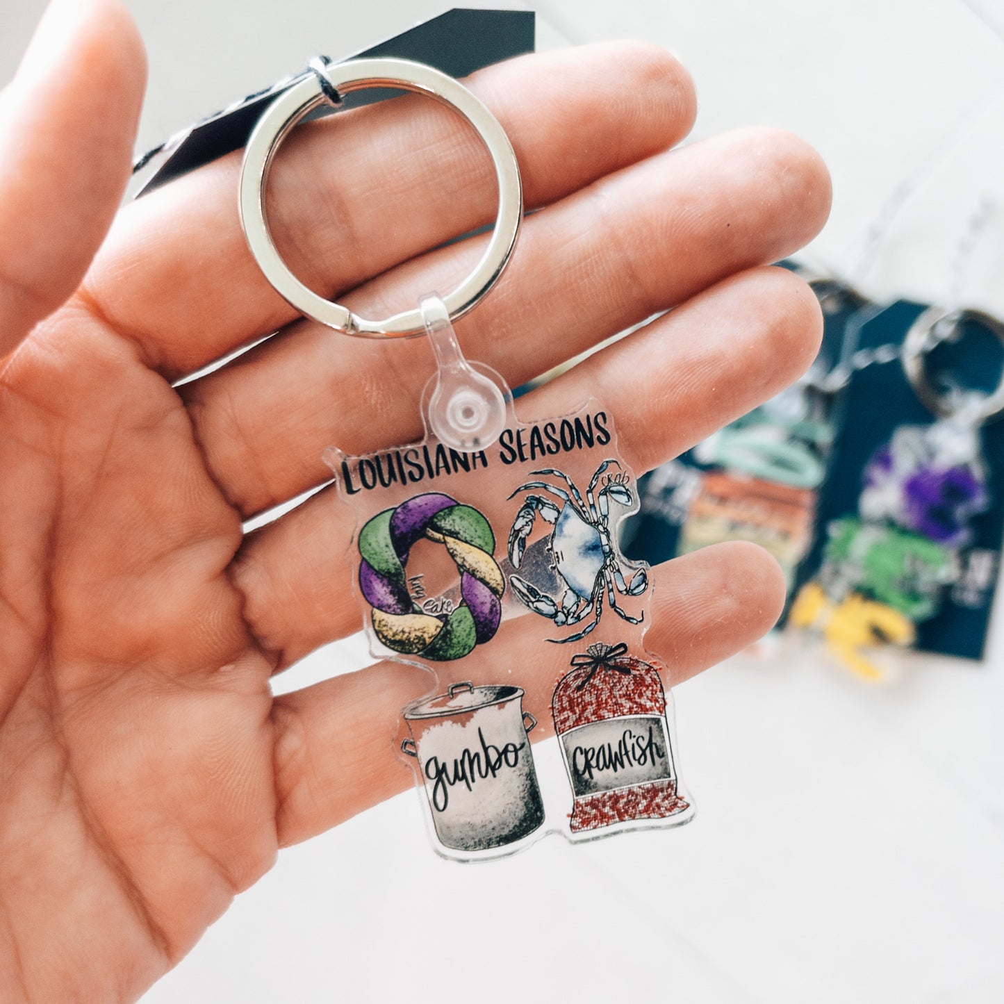 Louisiana Seasons {Crab} Keychain