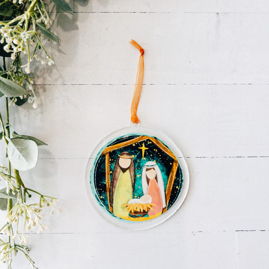 Nativity {Round} Ornament