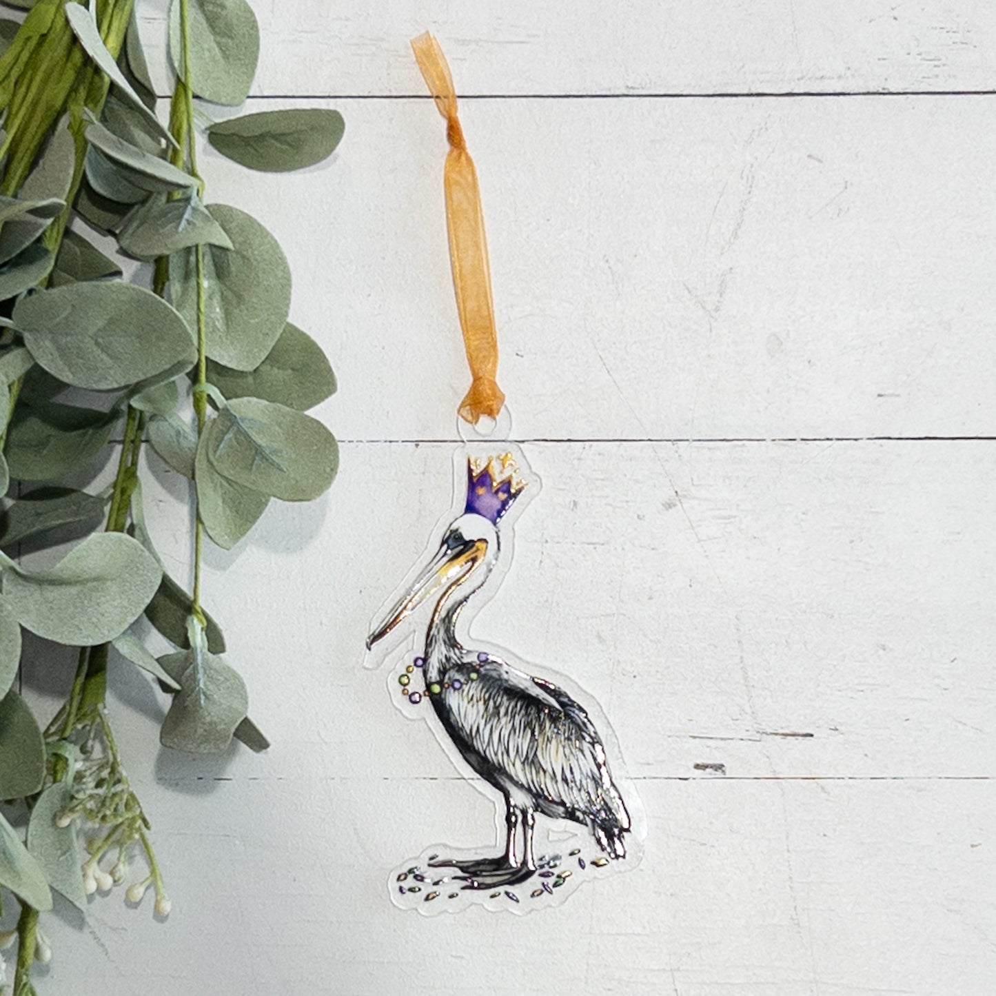 Mardi Gras Pelican Ornament