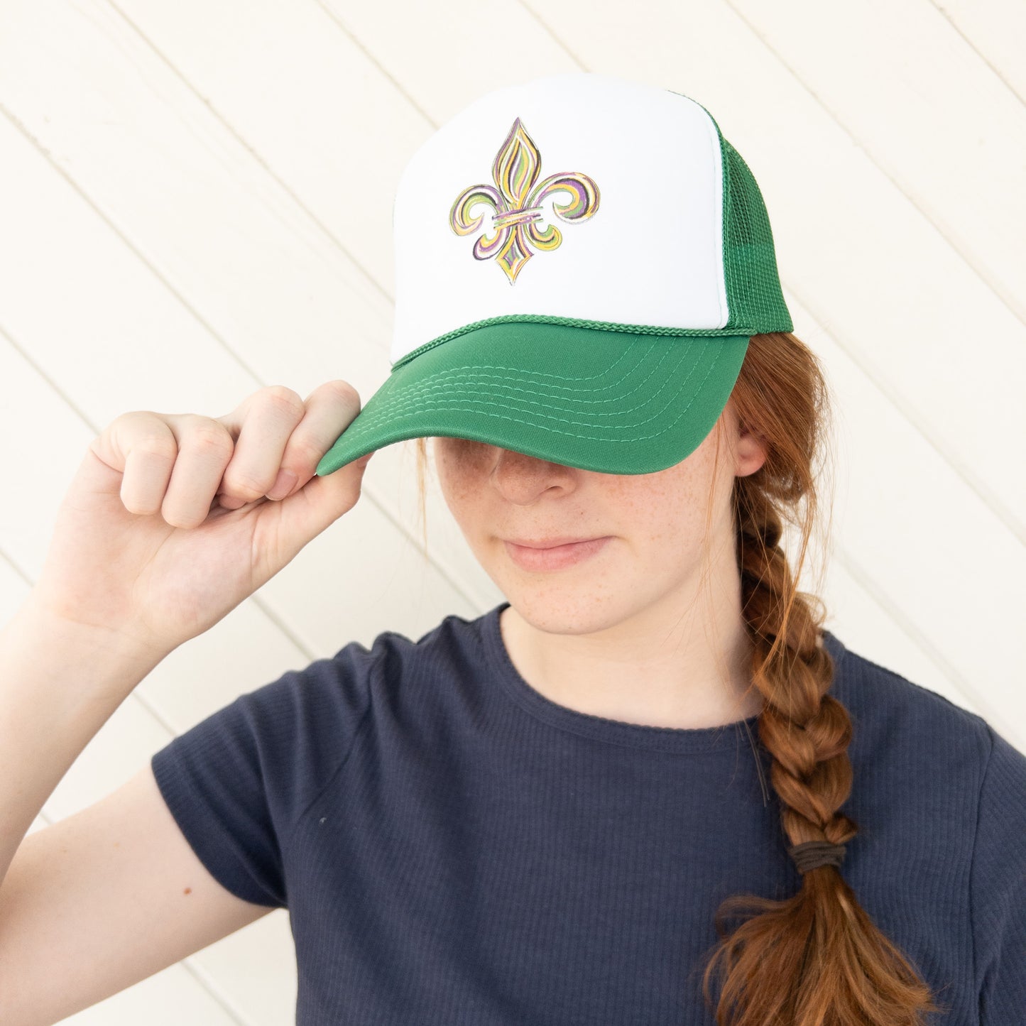 Mardi Gras Fleur Trucker Hat