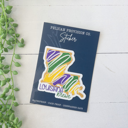 Louisiana Krewe King Cake Sticker