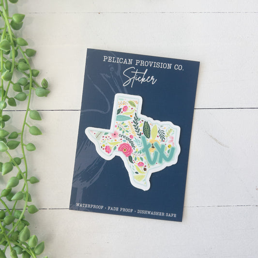 Bright Floral Texas Sticker