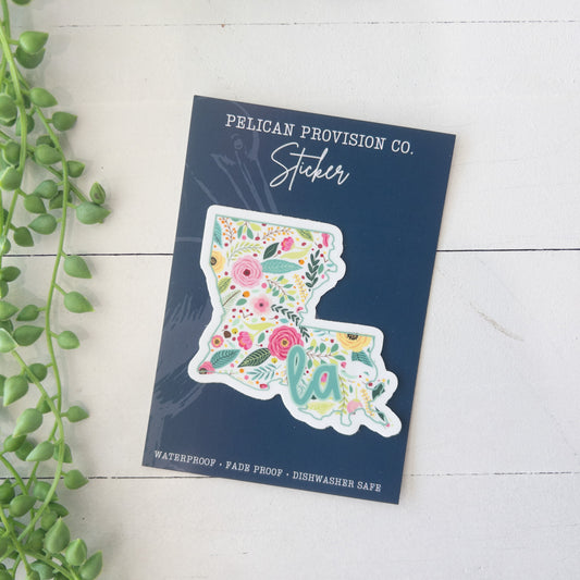 Bright Floral Louisiana Sticker