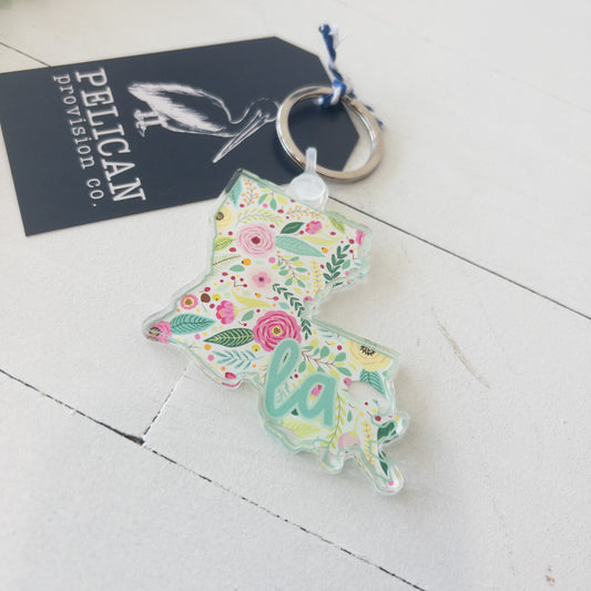Bright Floral Louisiana Keychain