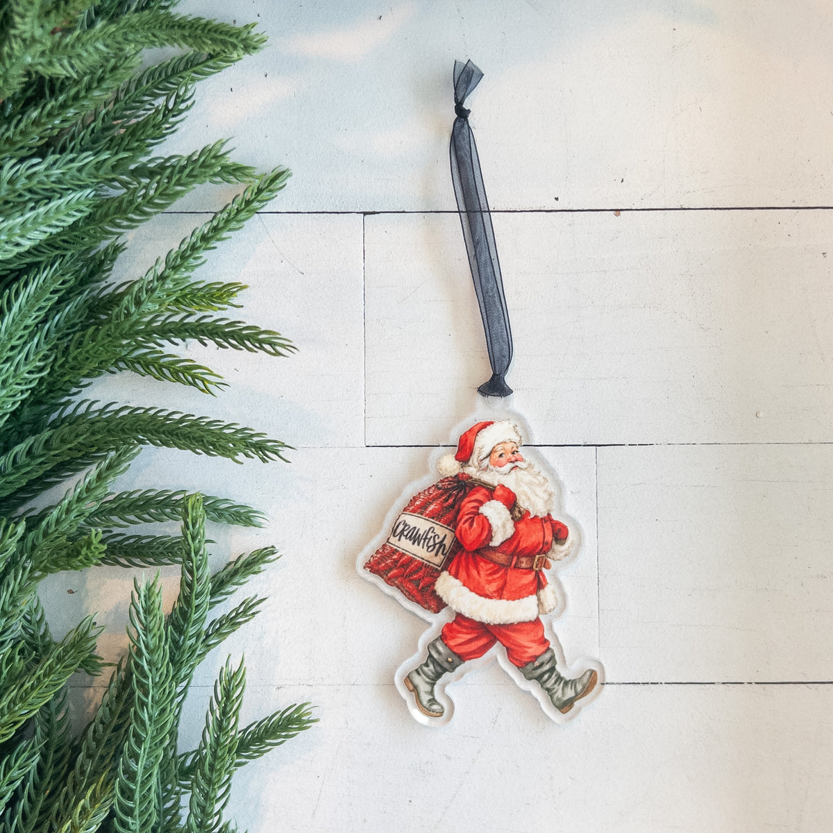 Santa's Crawfish Delivery Ornament