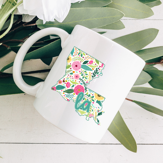 Bright Floral Louisiana Coffee Mug