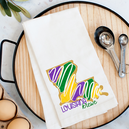 Louisiana Krewe King Cake Kitchen Towel