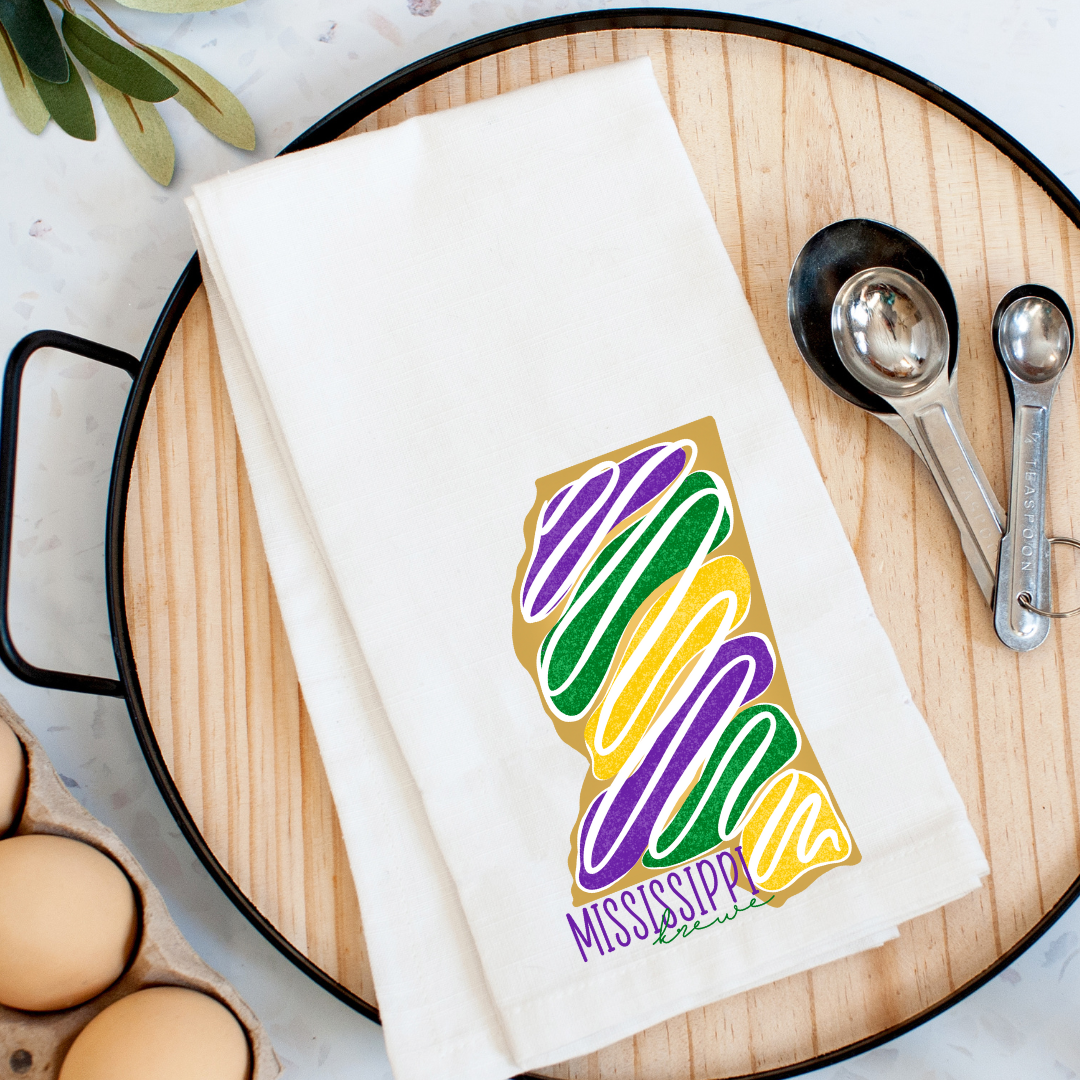 Mississippi Krewe King Cake Kitchen Towel