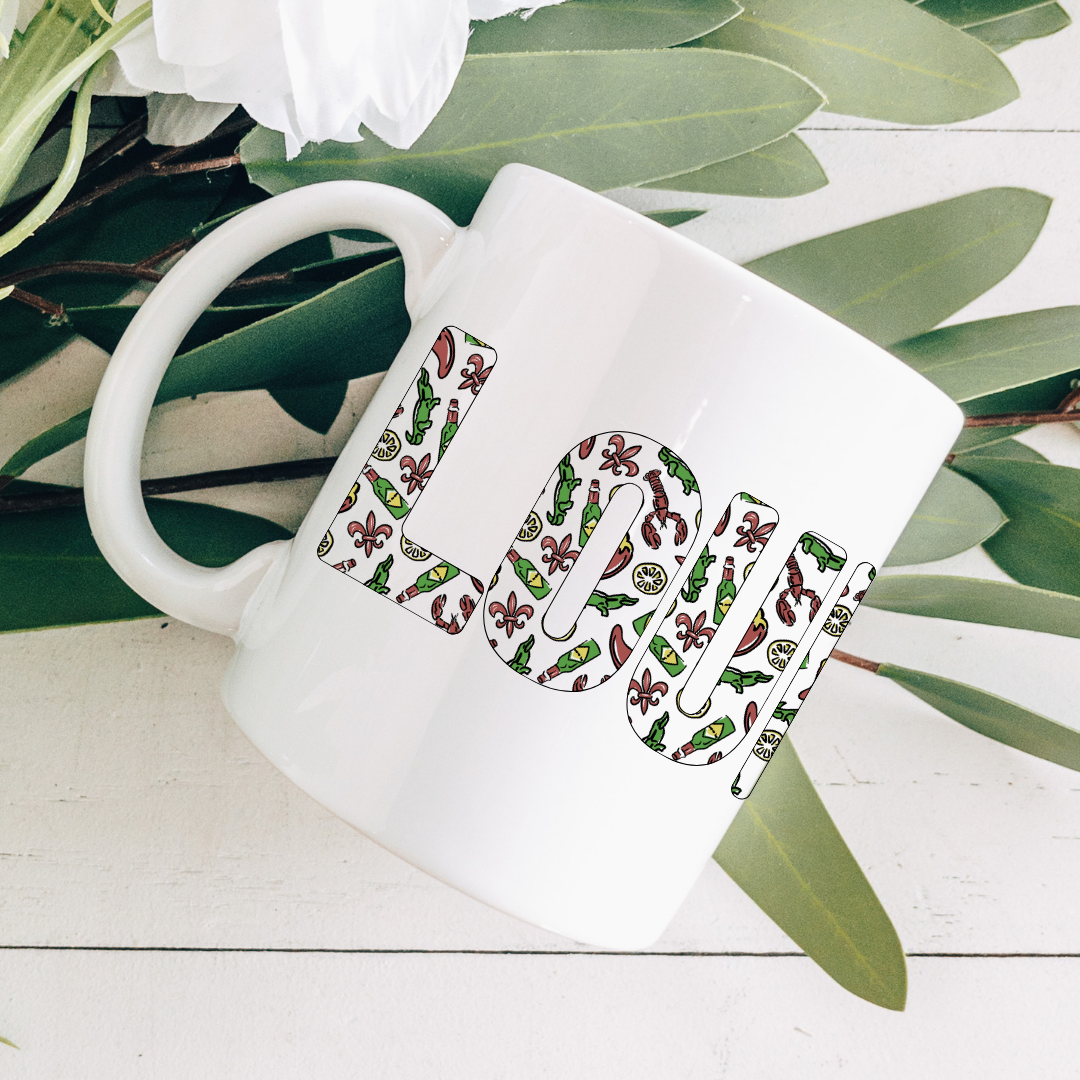 Louisiana Letter Icons Coffee Mug