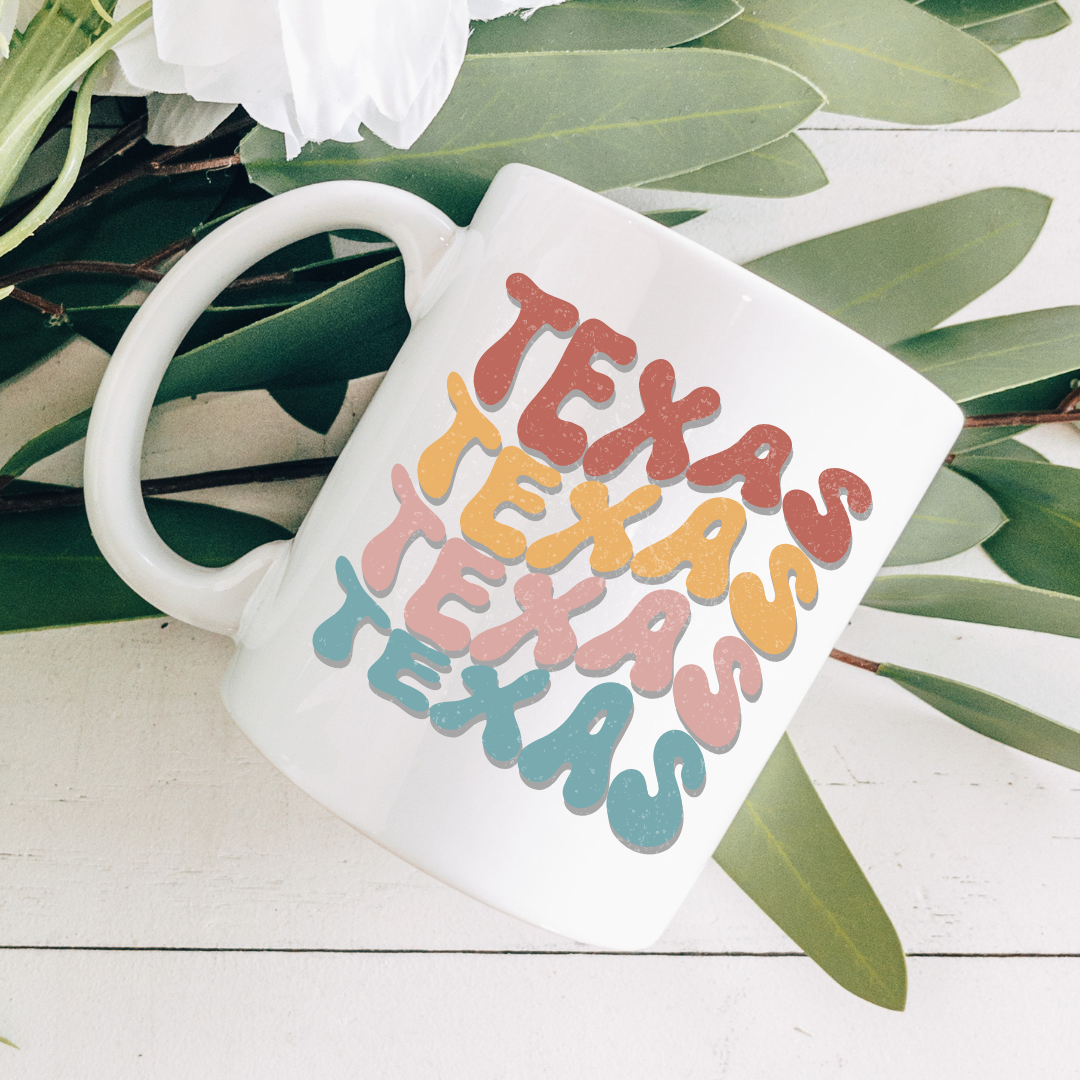 Wavy Texas Coffee Mug