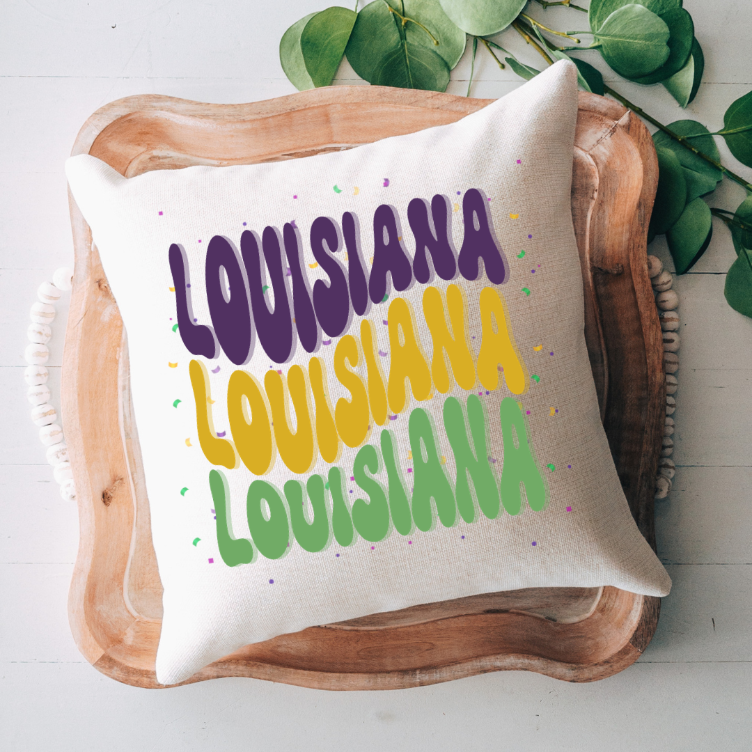 Mardi Gras Louisiana Pillow